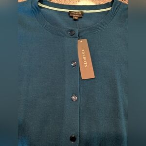 SOLD-NWT Talbots Cardigan Sweater, Teal, Large